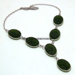 Offer 1 PC Moldavite Gemstone 925 Sterling Silver Plated Bezel Necklace ,Handmade Dainty Neckpiece Jewelry, Gift For Her