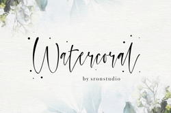 Watercoral // Natural Script Font Trending Fonts - Digital Font