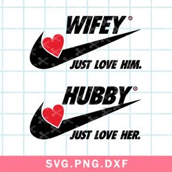Nike Hubby And Wifey Svg, Nike Svg, Brand Logo Svg, Love Heart Svg, Png Dxf Eps File