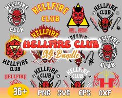 Hellfire Club Bundle, Hellfire Club Svg, Stranger Things 4 Svg, Skull Stranger Things Svg, Png Dxf Eps File