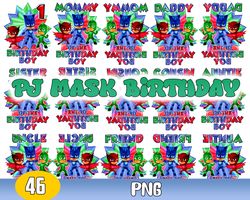 Pj Mask Birthday Bundle Svg, Pj Mask Svg, Pj Mask Clipart, Pj Mask Vector, Instant Download