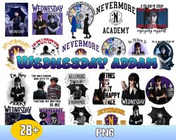 Wednesday Addams Bundle Png, Addams Family Png, Nevermore Academy Logo Png, Cut File
