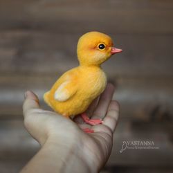 Duckling, realistic felt bird, handmade toy