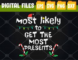 Most Likely Get Most Presents Christmas Xmas Family Matching Svg, Eps, Png, Dxf, Digital Download