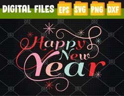 Happy New Year Party - Funny New Year's Eve Groovy Svg, Eps, Png, Dxf, Digital Download