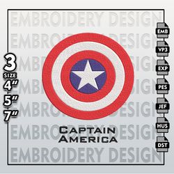 Captain Ameri Embroidery Designs, Captain Ameri Logo Embroidery Files, Marvel Machine Embroidery Pattern