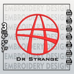 Doctor Strange Embroidery Designs, Doctor Strange Logo Embroidery Files, Marvel Machine Embroidery Pattern