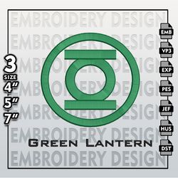 Green Lante Embroidery Designs, Green Lante Logo Embroidery Files, DC Comic Machine Embroidery Pattern, Digital Download
