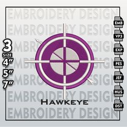 Hawkeye Embroidery Designs, Hawkeye Logo Embroidery Files,  Marvel Machine Embroidery Pattern, Digital Download