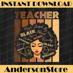 Black Smart Teacher Afro Love Melanin African American Women Black History, Black Power, Black woman, Since 1865 PNG
