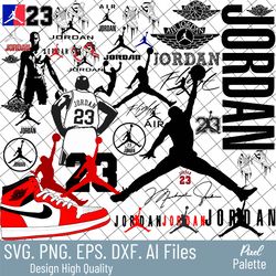 Jordan Bundle Svg, Brand Logo Svg, Air Jordan, Jump Man Designs, Instant Digital Download