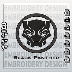 Black Panther Embroidery Designs, Black Panther Logo Embroidery Files, Marvel Machine Embroidery Pattern