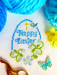 HAPPY EASTER FLORAL EGG Ornament cross stitch pattern PDF by CrossStitchingForFun Instant Download, EASTER COLLECTION