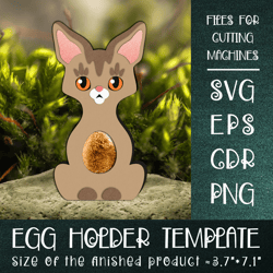 Abyssinian Cat | Easter Egg Holder Template