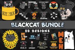 Black Cat SVG Bundle - SVG, PNG, DXF, EPS Files For Print And Cricut