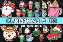 Cup Christmas Bundle SVG - SVG, PNG, DXF, EPS Files For Print And Cricut