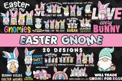 Easter Gnome Bundle SVG 20 Designs - SVG, PNG, DXF, EPS Files For Print And Cricut