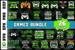 Games Graphic Bundle - SVG, PNG, DXF, EPS Files For Print And Cricut