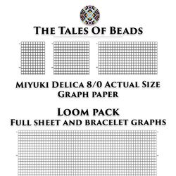 Loom Graph Paper Miyuki Delica 8/0 / Actual Size Seed Bead Graph Paper