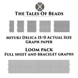 Loom Graph Paper Miyuki Delica 15/0 / Actual Size Seed Bead Graph Paper