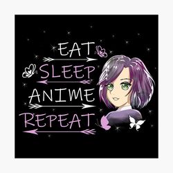 Cute Anime Girl PNG Eat Sleep Anime Repeat