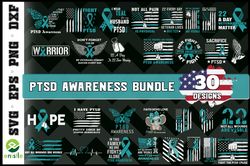 PTSD Awareness Graphic Bundle - SVG, PNG, DXF, EPS Files For Print And Cricut
