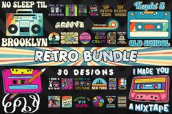 Retro 80s SVG Bundle - SVG, PNG, DXF, EPS Files For Print And Cricut
