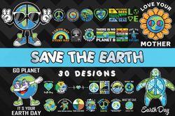 Save the Earth SVG Bundle - SVG, PNG, DXF, EPS Files For Print And Cricut