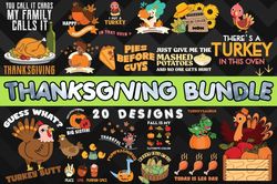 Thanksgiving SVG Bundle - SVG, PNG, DXF, EPS Files For Print And Cricut
