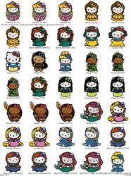 Collection HELLO KITTY DISNEY PRINCESS Embroidery Machine Designs PES JEF HUS DST EXP VIP XXX