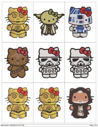 Collection HELLO KITTY STAR WARS KITTY Embroidery Machine Designs PES JEF HUS DST EXP VIP XXX