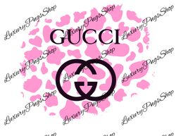 Gucci Pink Cheetah Print PNG Digital Download File For Sublimation