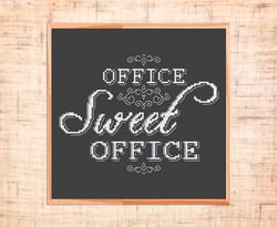 Office sweet Office cross stitch pattern Modern cross stitch PDF Chalkboard xstitch Quote cross stitch