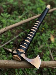 High Carbon Steel Hand Forged Tomahawk Viking Axe With Leather Sheath..