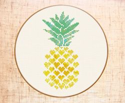 Pineapple cross stitch pattern Modern cross stitch Tropical Aloha cross stitch Hearts embroidery Pineapple lover