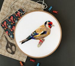 Goldfinch Bird Cross Stitch Pattern - Instant Download PDF