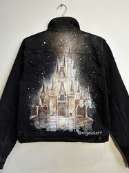 Painted Denim Jacket Disneyland Handmade Custom denim