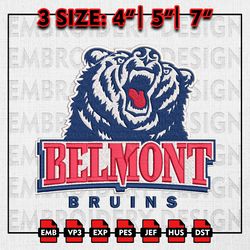 Belmont Bruins Embroidery files, NCAA D1 teams Embroidery Designs, Belmont, Machine Embroidery Pattern