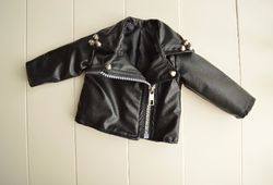 Newborn leather jacket with spikes . Newborn photo props . Biker newborn outfit . Rockstar newborn props