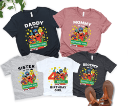 Sesame Street Birthday Shirt, Sesame Street Gift, Sesame Street Lover, Birthday Custom Family T-Shirt , Twins Birthday S
