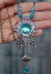 Handmade Unique Fantasy Mermaid Key Necklace