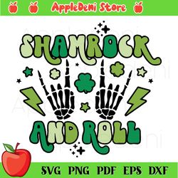 Shamrock And Roll Svg, St Patricks Day Svg, Shamrocks Svg, St. Patrick Svg