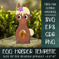 Horse Chocolate Egg Holder Template SVG