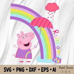 peppa pig svg, instant download, favorite character, svg, png, eps, digital file, cricut cut file, file for cricut, vect