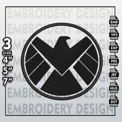 Agents of SHIELD Embroidery Designs, Agents of SHIELD Logo Embroidery Files, Marvel Comic Machine Embroidery Pattern