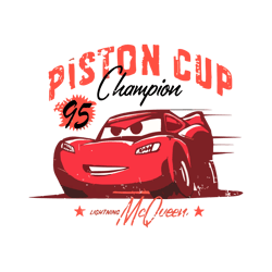 Vintage Disney Lightning Mcqueen Piston Cup Champions Svg