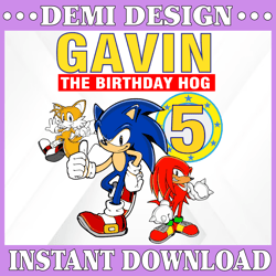 Sonic Birthday Svg sonic tails knuckles party theme Svg, Personalized Name and Age Svg, family Svg gift Birthday raglan