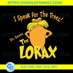i speak for the trees the lorax svg, dr seuss svg, dr seuss quotes, lorax svg, lorax gift svg, lorax quotes svg,
