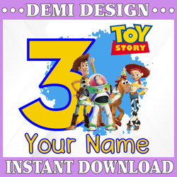 Boys Toy Personalised Birthday, Toy story 3rd Birthday Boy Clipart, Printable PNG Transparent Background, Birthday Toy