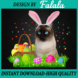 Bunny Siamese Cat Funny Easter Png, Siamese Cat Lover Png, Easter Cat, Easter Png, Digital download